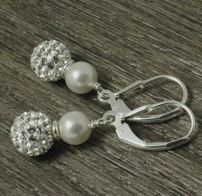 Swarovski pearl sparkling earrings